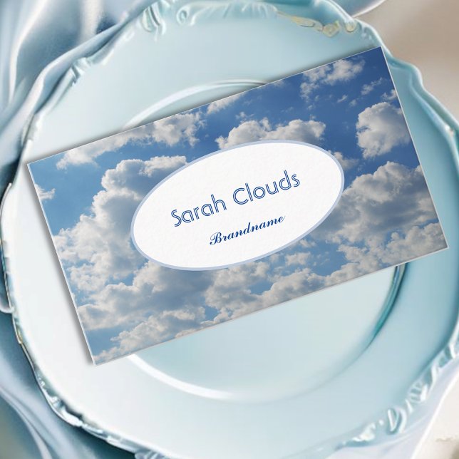 Tarjeta De Visita Bonitas nubes de cielo azul trendy y elegante espi (Subido por el creador)