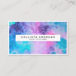 Tarjeta De Visita Bonito Azul rosa Morado Salado Agua Arte