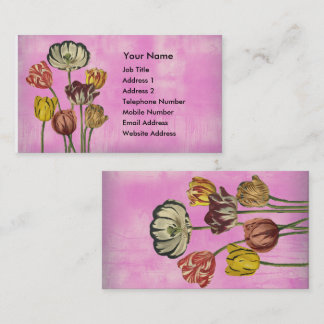 Tarjeta De Visita Bonito de arte floral sobre fondo de lavado rosa