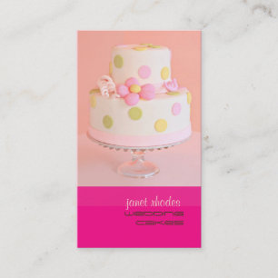 Tarjeta De Visita Bonito en pastel de bodas rosado