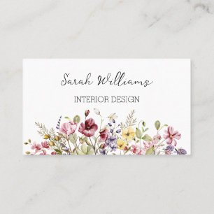 Tarjeta De Visita Bonito floral artística