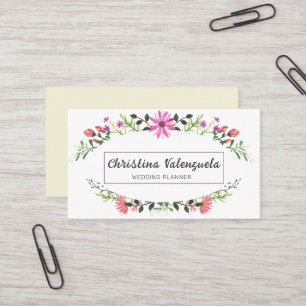 Tarjeta De Visita Bonito Floral Feminine Wedner