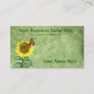 Tarjeta De Visita Bonito Girasol y mariposa