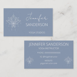 Tarjeta De Visita Bonito Huevo Azul Boho Floral Lotus Yoga