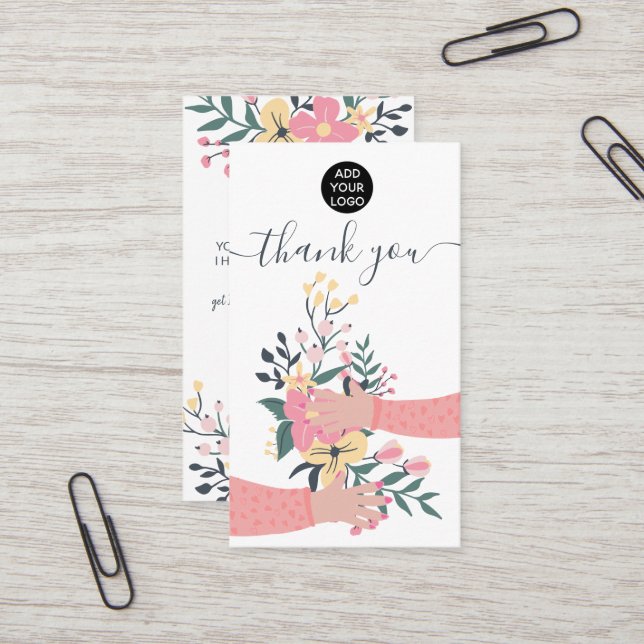 Tarjeta De Visita Bonito ilustracion de ramas florales (Anverso/Reverso In Situ)