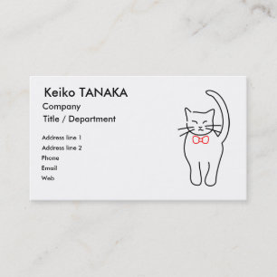 Tarjeta De Visita Bonito Kitty con rojo brote