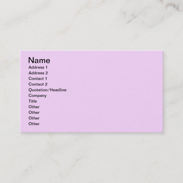 Tarjeta De Visita Bonito Lilac (Anverso)