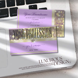 Tarjeta De Visita Bonito Lilac Purpurina de oro morado estrena diama