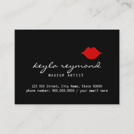 Tarjeta De Visita bonito maquillador labios rojos oscuros