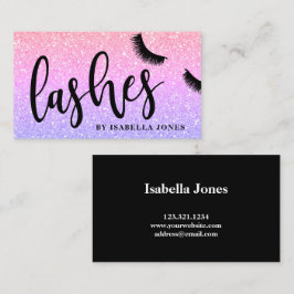 Tarjeta De Visita Bonito moderna latigazos purpurinas oscuros y bril