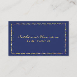 Tarjeta De Visita Bonito moderna Marina elegante azul y oro