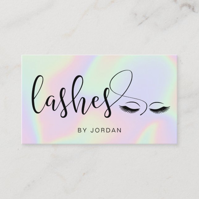 Tarjeta De Visita Bonito moderno y elegante lazos holográficos (Anverso)