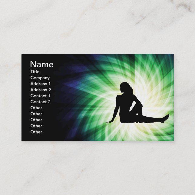 Tarjeta De Visita Bonito Mujer Silhouette (Anverso)