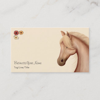 Tarjeta De Visita Bonito Palomino y Flores Caballos