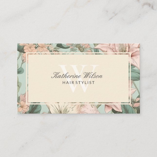 Tarjeta De Visita Bonito Pastel Floral (Anverso)