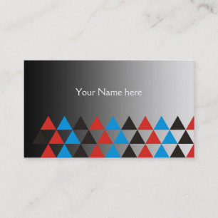 Tarjeta De Visita Bonito Patrón de triángulo azul rojo negro + tu id