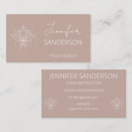 Tarjeta De Visita Bonito Peach Peach Boho Floral Lotus Yoga