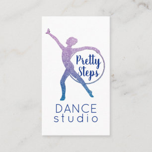 Tarjeta De Visita Bonito Purpurina rosa Glam Dance Studio Moderno