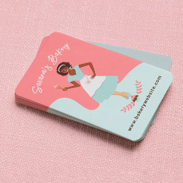 Tarjeta De Visita Bonito retro Mujer Servicios de panadería dulce ro
