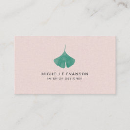 Tarjeta De Visita Bonito Rosa Ginkgo Leaf Naturaleza simple