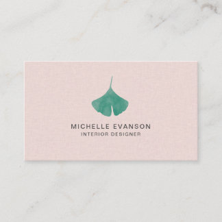 Tarjeta De Visita Bonito Rosa Ginkgo Leaf Naturaleza simple