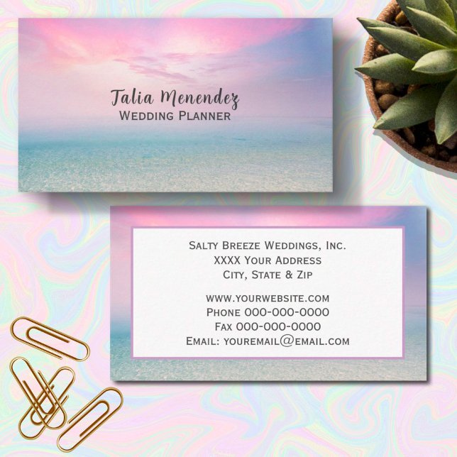 Tarjeta De Visita Bonito Rosa Ocean Sunset (Subido por el creador)