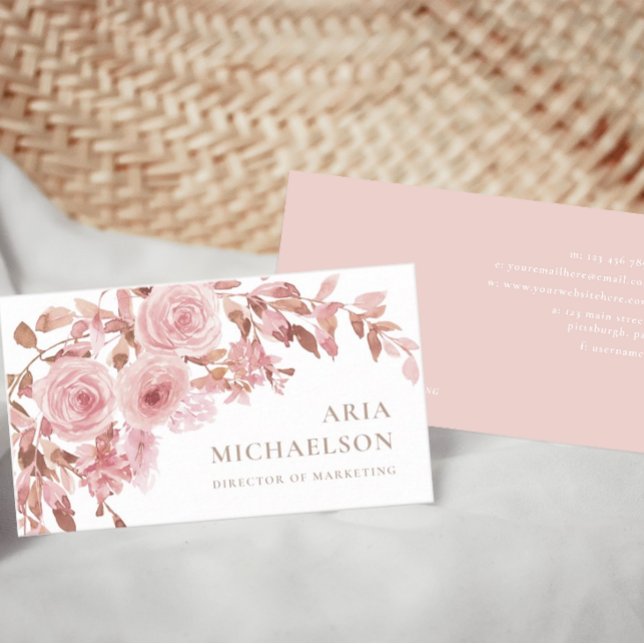 Tarjeta De Visita Bonito Rubor Floral Bouquet (Subido por el creador)