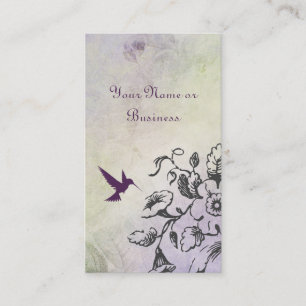 Tarjeta De Visita Bonito Silhouette Hummingbird y Flowers