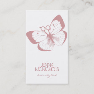 Tarjeta De Visita bonito simple del estilista del rosa elegante de