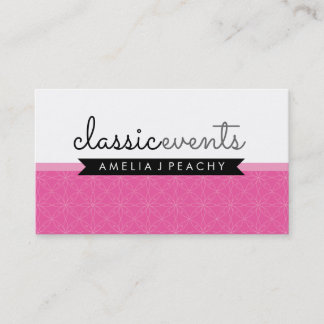 Tarjeta De Visita BONITO SMART moderno simple lindo color rosa negro