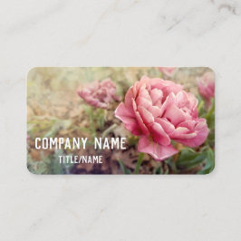 Tarjeta De Visita bonito tulipanes rosados florido jardín naturaleza