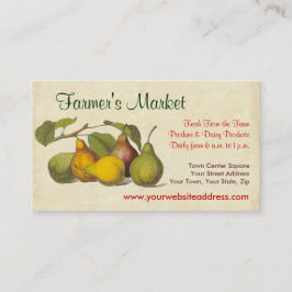 Tarjeta De Visita Bonito Vintage Pears Farmer's Market, Greengrocer