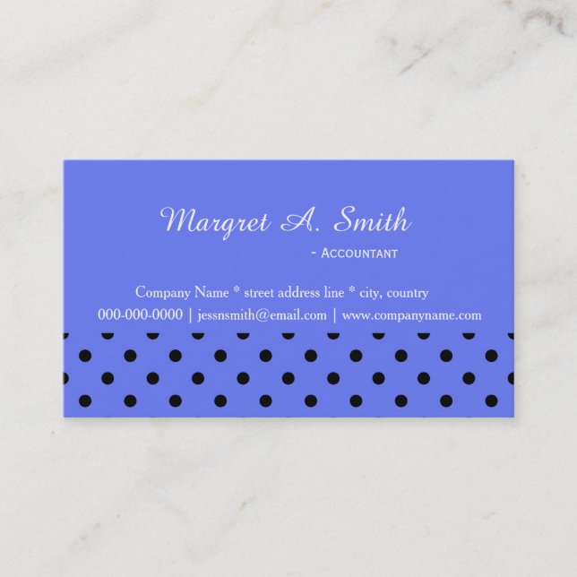 Tarjeta De Visita Bonitos, elegantes, geniales puntos de polka negro (Anverso)