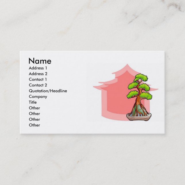 Tarjeta de visita Bonsai Tree (Anverso)