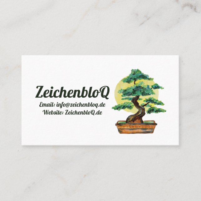 Tarjeta De Visita Bonsai Tree Sunshine (Anverso)
