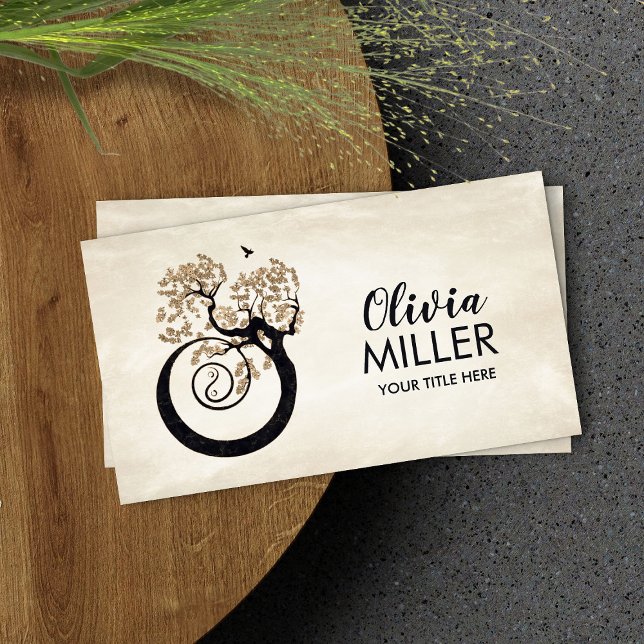 Tarjeta De Visita Bonsai Yin Yan Spiral Tree de la vida (Subido por el creador)