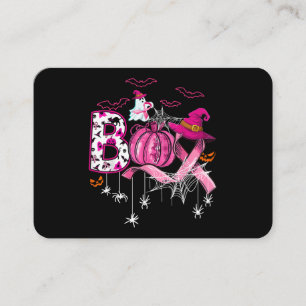 Tarjeta De Visita Boo Halloween Calabaza Cinta rosa Leche de Bruja p