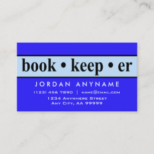 Tarjeta de visita Bookkeeper Blue Stripe