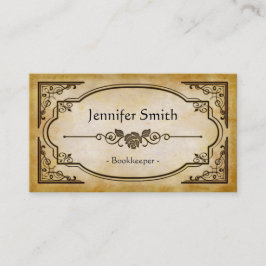 Tarjeta De Visita Bookkeeper - Elegante Antigüedad de época