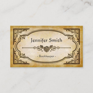 Tarjeta De Visita Bookkeeper - Elegante Antigüedad de época