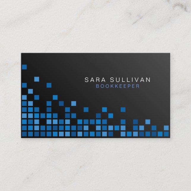 Tarjeta De Visita Bookkeeper Financial Services Resumen Cubos azules (Anverso)