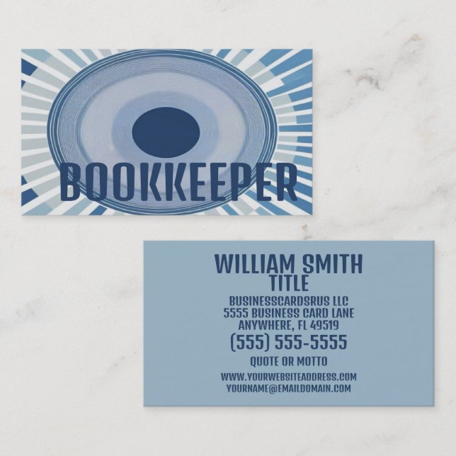 Tarjeta De Visita Bookkeeper Modern (Anverso / Reverso)