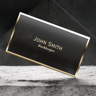 Tarjeta De Visita Bookkeeper Modern Gold Frame Bookheld