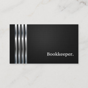 Tarjeta De Visita Bookkeeper Professional Black Silver