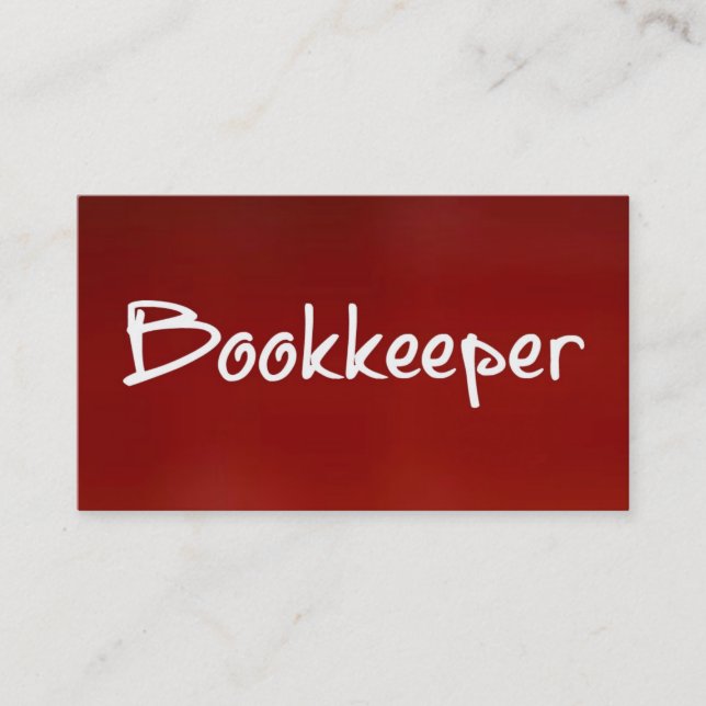 Tarjeta De Visita Bookkeeper Red Business Card (Anverso)