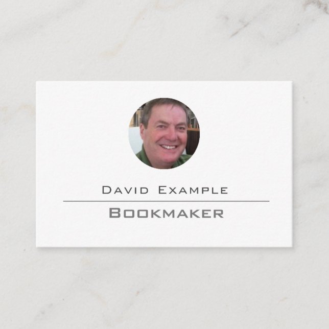 Tarjeta De Visita Bookmaker with Photo Holder Business Card (Anverso)