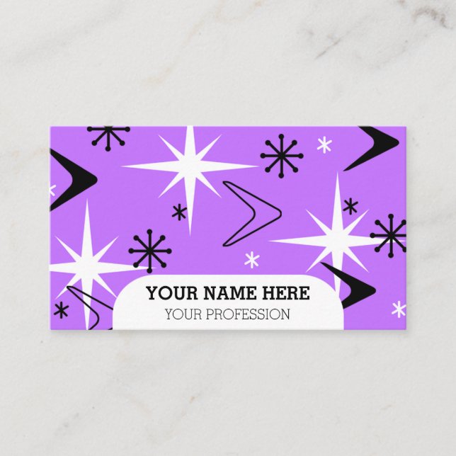 Tarjeta De Visita Boomerangs modernos de mediados del siglo XX morad (Anverso)