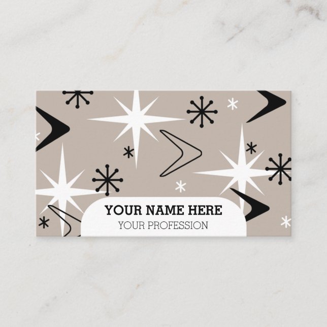 Tarjeta De Visita Boomerangs Taupe (Anverso)