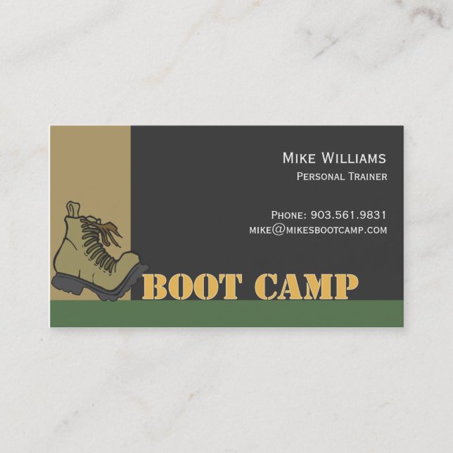 Tarjeta De Visita Boot Camp - negro (Anverso)