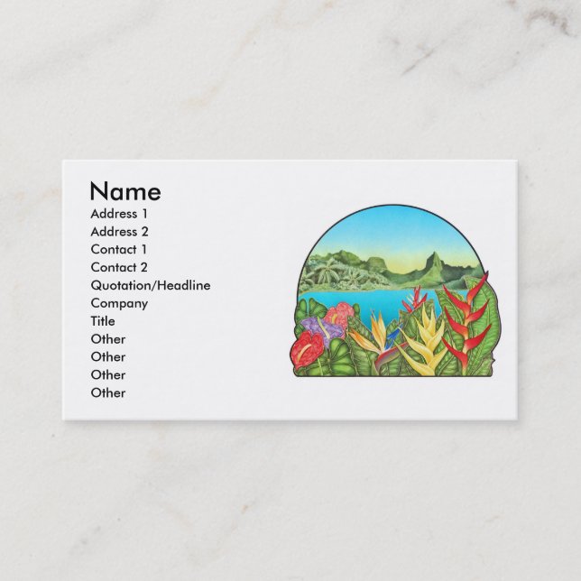 Tarjeta De Visita Bora Bora, Polinesia francesa (Anverso)